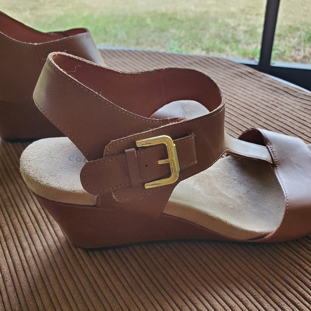 Comfortview Predictions Women's Wedge heel open toe ankle strap sandals 10W - Picture 5 of 13
